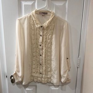 Lace front blouse